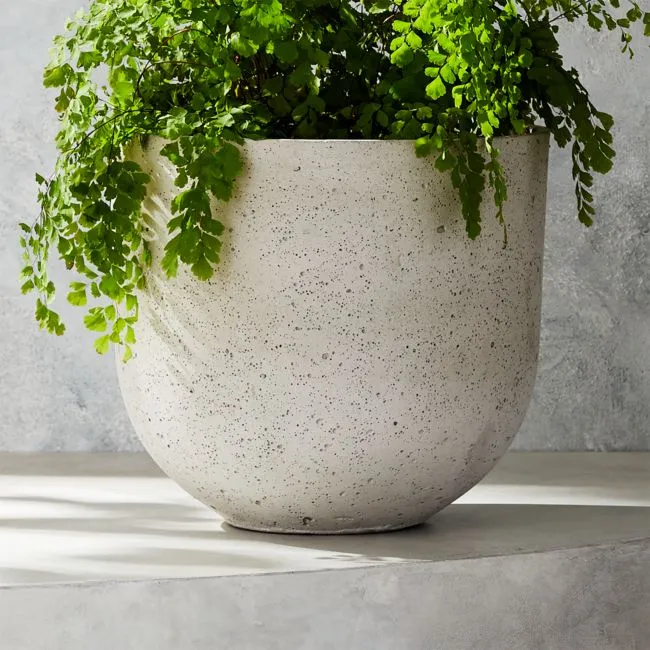 Seminyak Grey Cement Indoor/Outdoor Small Planter 12.25"H