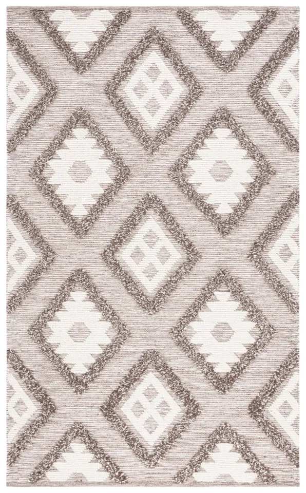 Safavieh Couture Natura Collection Hand Woven Area Rug, Dark Grey / Ivory, 4' x 6'