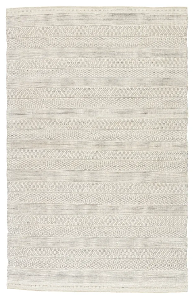 Lenna Indoor/ Outdoor Tribal Cream/ Light Gray Area Rug (8'X10')