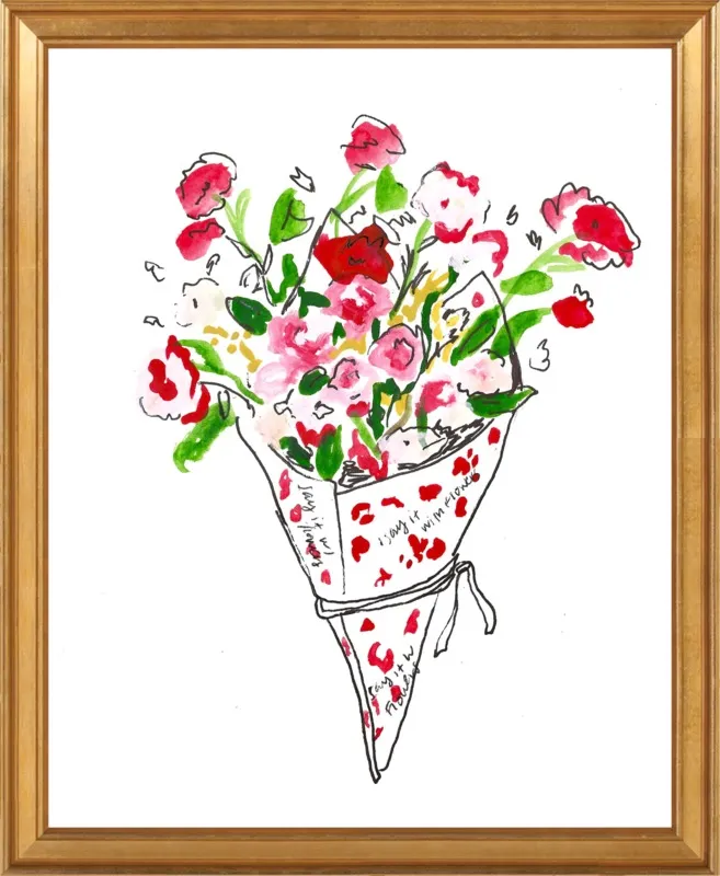 Bodega Flowers in Pink and Red by Larsen McDowell for Artfully Walls