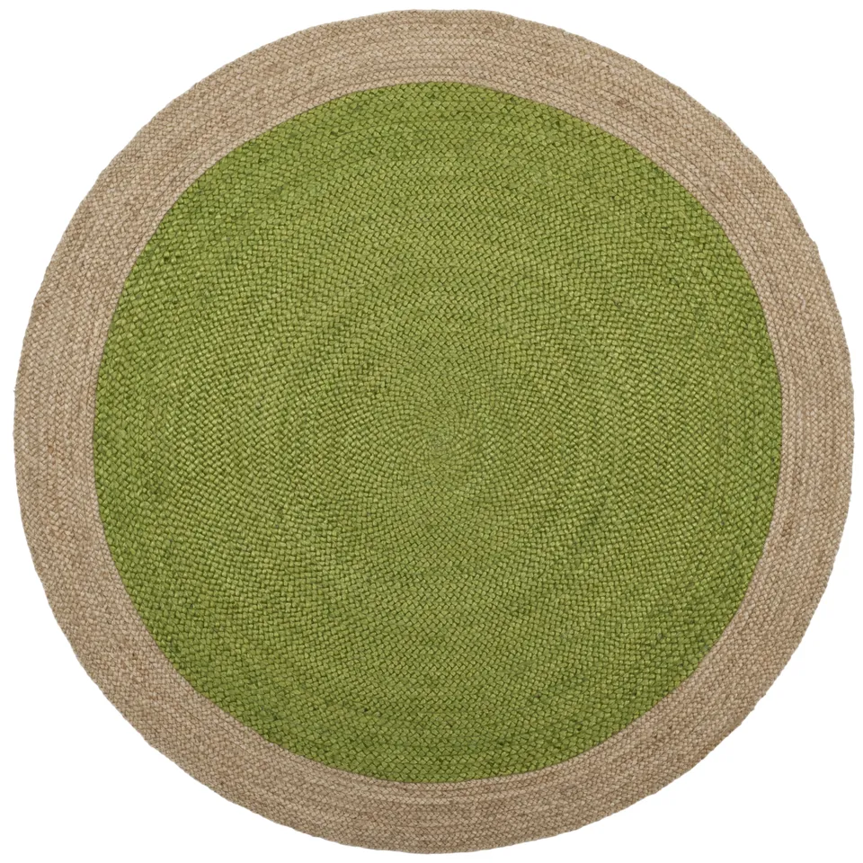 Arlo Home Hand Woven Area Rug, NF801G, Green/Natural,  4' X 4' Round