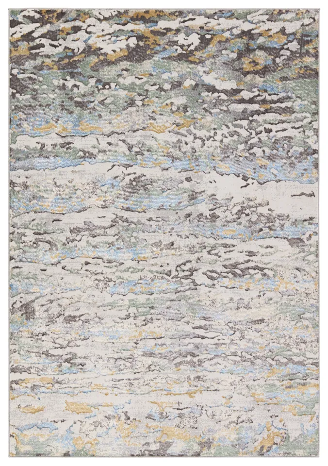 Label J Etosha MEL13 Abstract Multicolor and Gray Area Rug (5'3"x8')