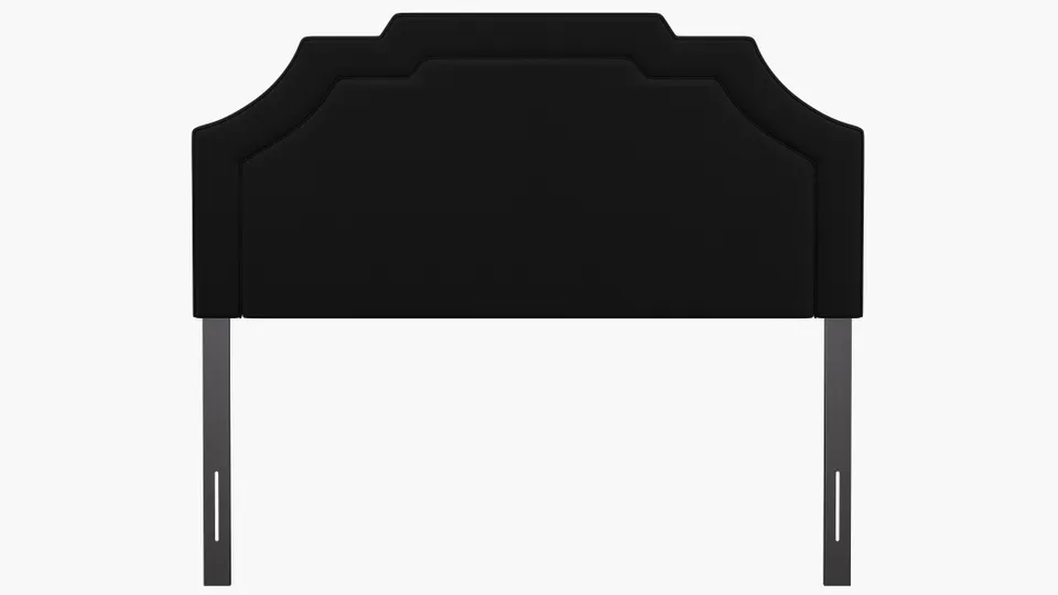 Art Deco Headboard, Raven Everyday Linen, Queen