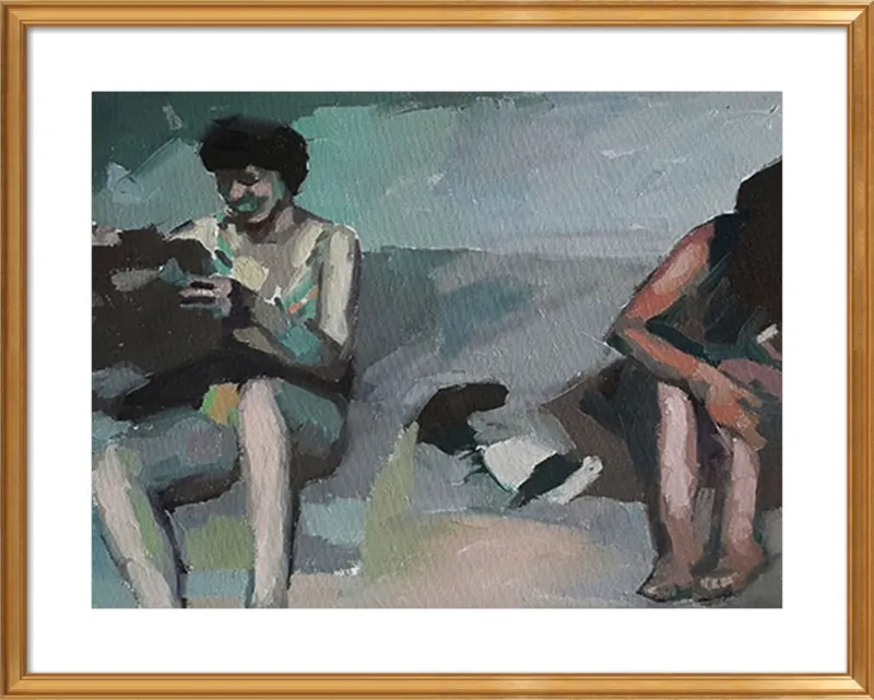 Girls at the beach by Mary Sinner for Artfully Walls