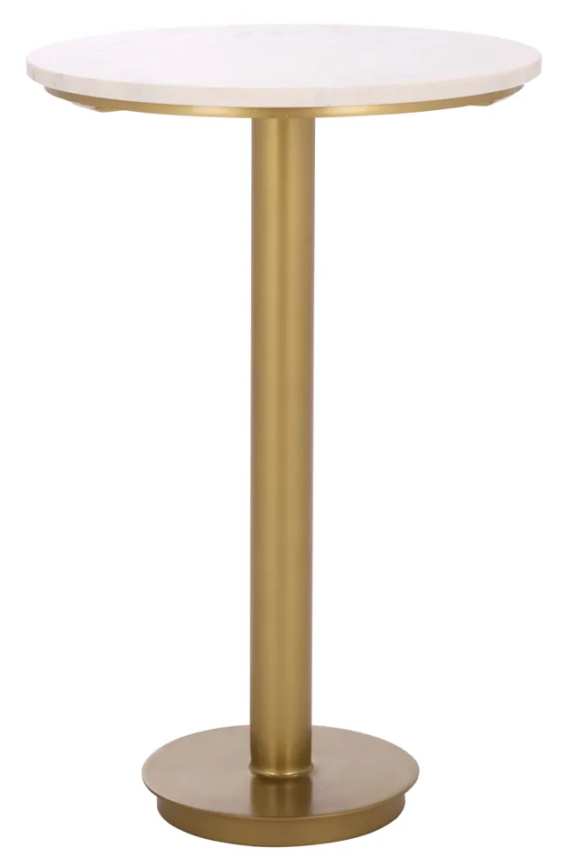Branxton Marble Top Accent Table - Brass/White