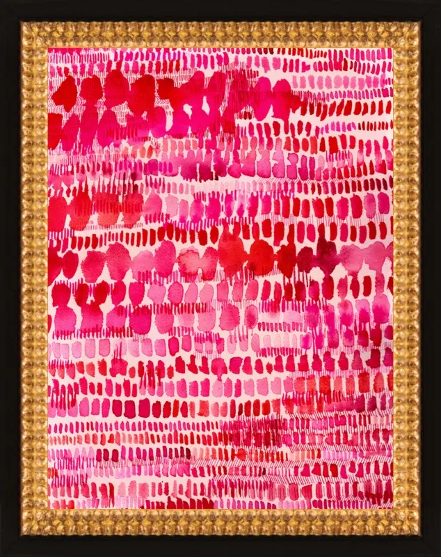 Pink and Red Watercolor Patterns Wall Art  by Paula Mills for Artfully Walls