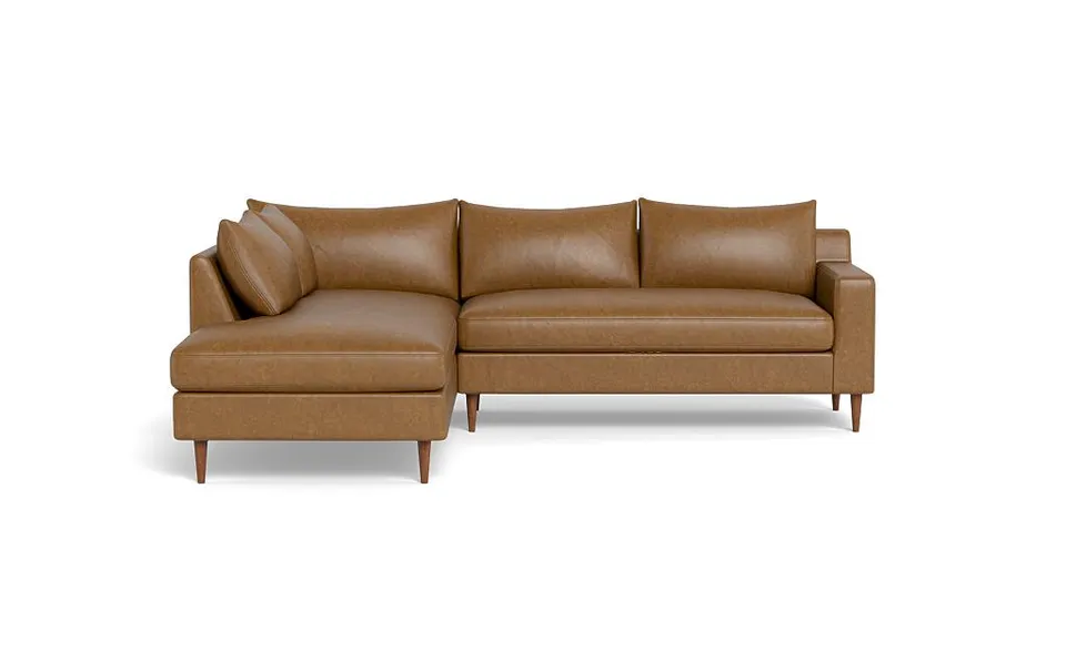 Sloan Leather 3-Seat Left Bumper Sectional
