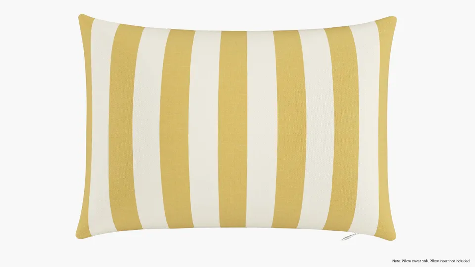 Throw Pillow Cover 14" x 20", Citrine Cabana Stripe, 14" x 20"