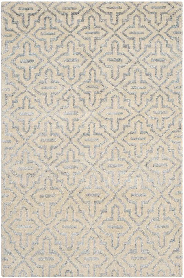 Arlo Home Hand Knotted Area Rug, STW215A, Silver,  5' X 8'
