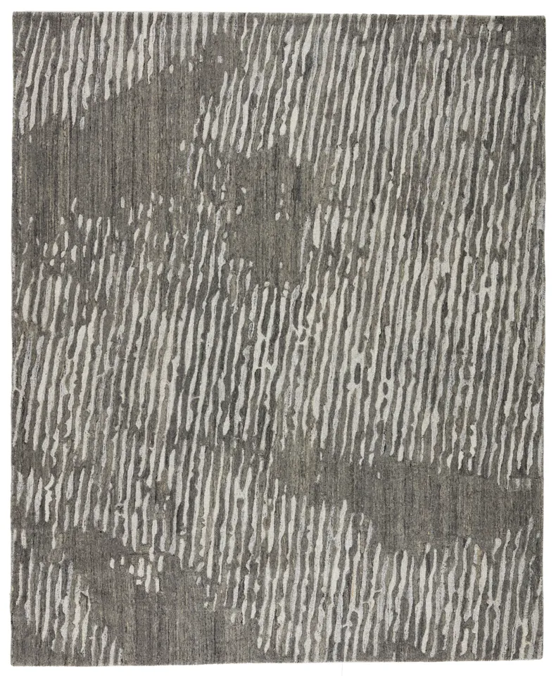 Verde Home by Stockholm Handmade Striped Light Gray/ Ivory Area Rug (10'X14')