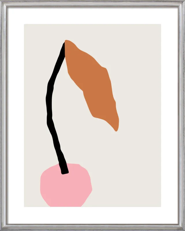Pink fruit with leaf by Jessica Nielsen for Artfully Walls