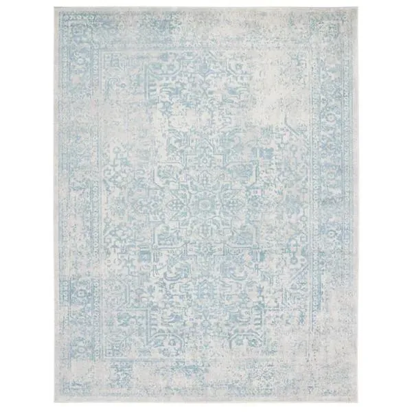 Evermere Distressed Medallion Navy Area Rug