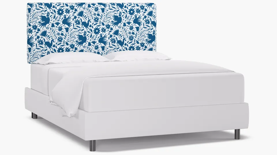 Square Back Headboard, Cerulean Frida, Queen