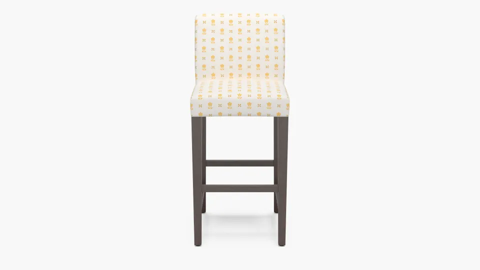 Signature Dining Bar Stool, Buttercup Mod Fleur, Espresso Square Tapered Leg