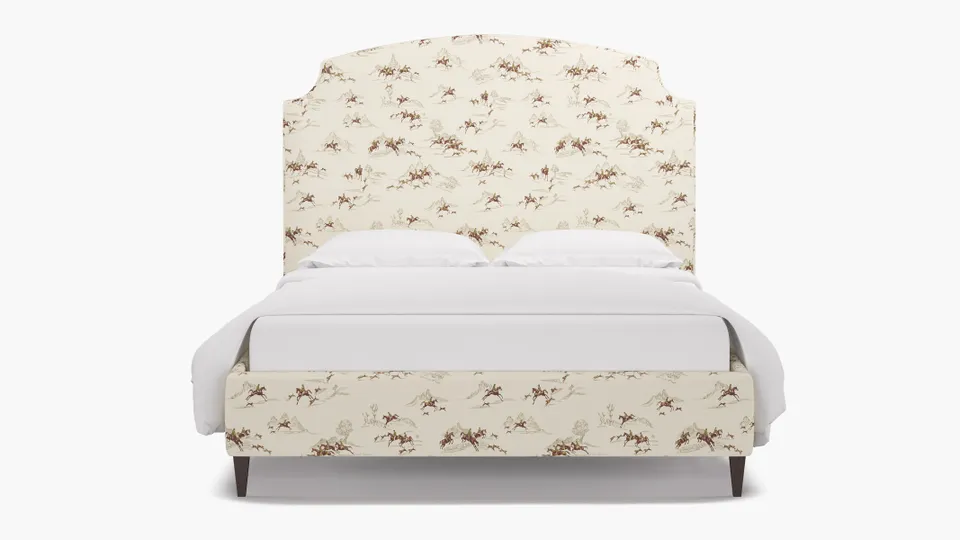 Cove Bed, Green Cotswold Hunt, Espresso Square Tapered Leg, Queen