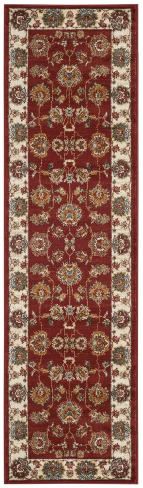 Arlo Home Woven Area Rug, SMT292R, Red/Ivory,  2' 3" X 8'