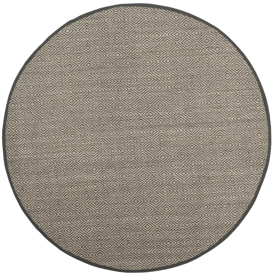 Arlo Home Woven Area Rug, NF151A, Natural/Dark Grey,  6' X 6' Round