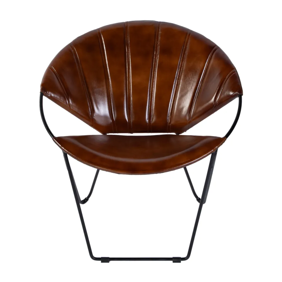 Harlan Brown Leather Accent Chair