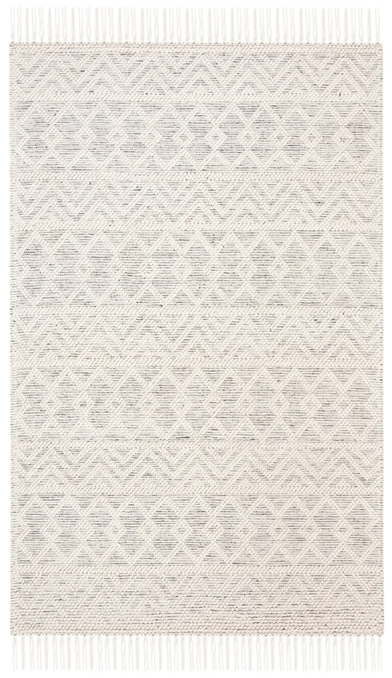Safavieh Hand Loomed Area Rug, NAT353A, Ivory/Black, 8' X 10'