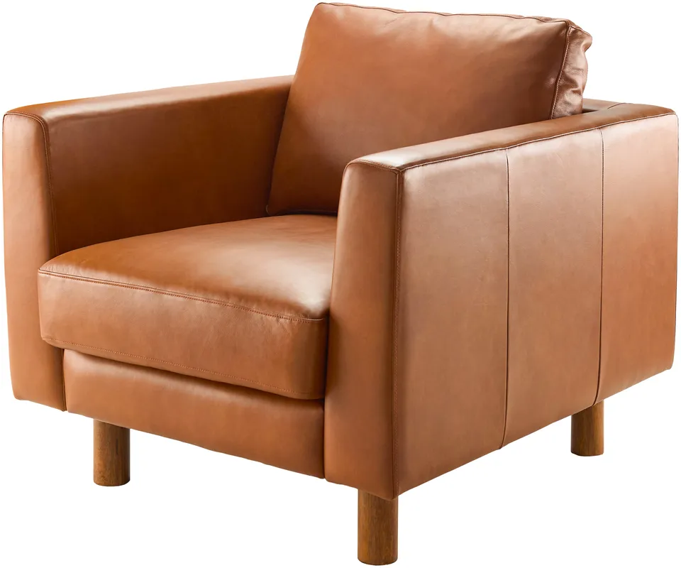 Fitz Leather 34"H x 34"W x 39"D Accent Chair