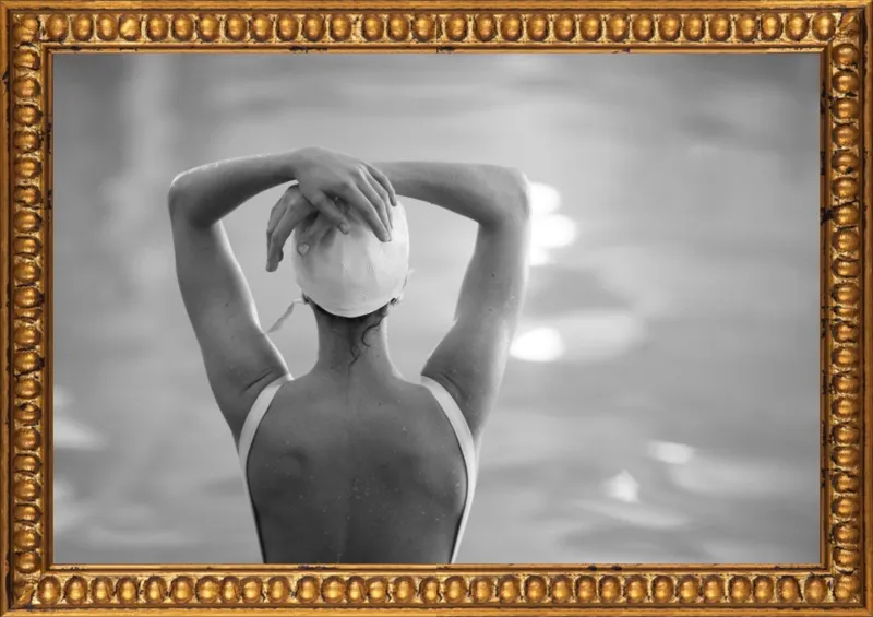 Woman Swimmer in a White Cap by Lucy Snowe for Artfully Walls
