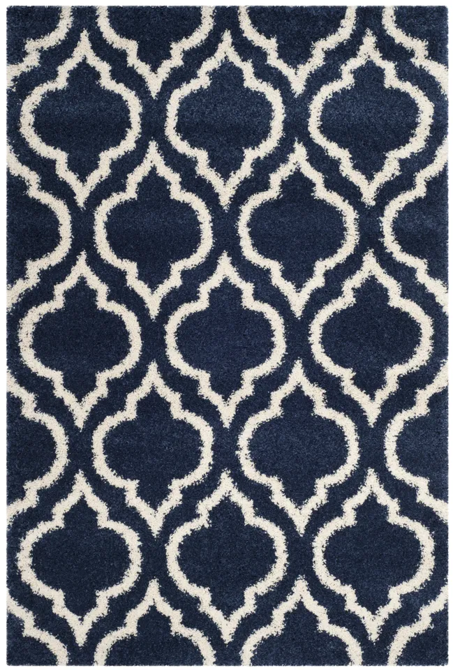 Arlo Home Woven Area Rug, SGH284C, Navy/Ivory,  6' X 9'