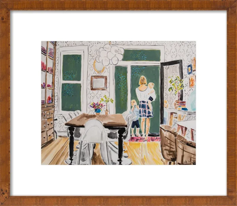 Dining Room with Wallpaper by Kate Lewis for Artfully Walls