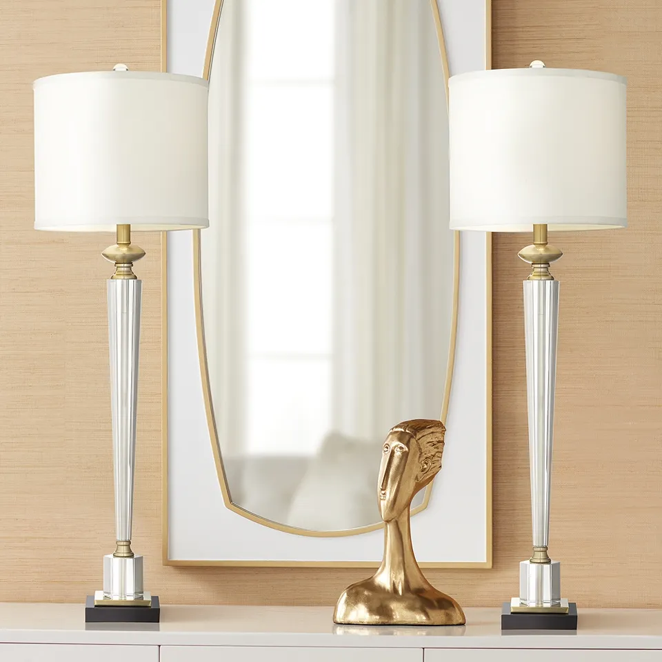 Possini Euro Carrillo 38 1/2" Crystal Table Lamp Set of 2