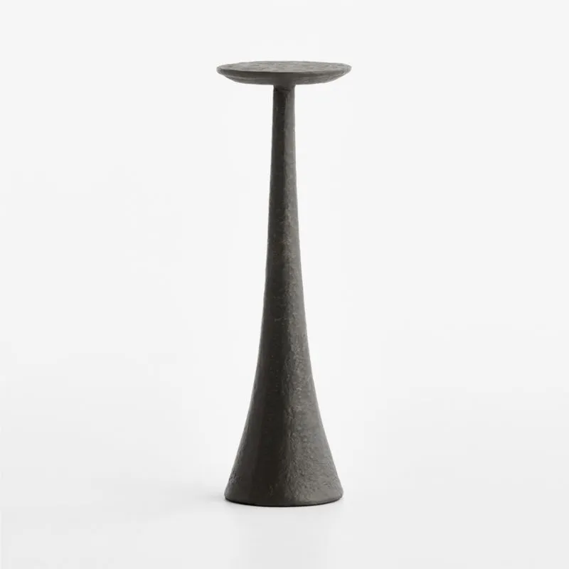 Obsidian Cast Aluminum 8" Pedestal End Table