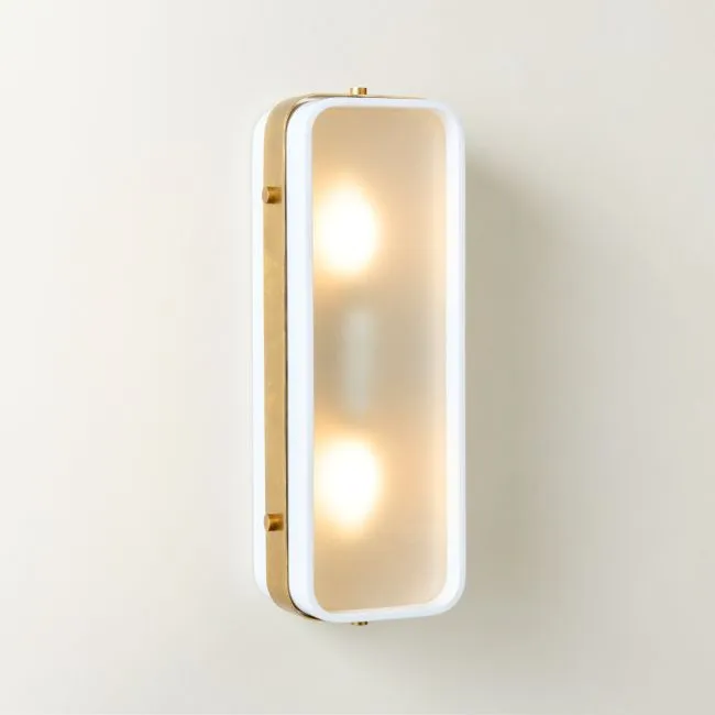 Tavish Indoor/Outdoor White Metal Wall Sconce Set of 2