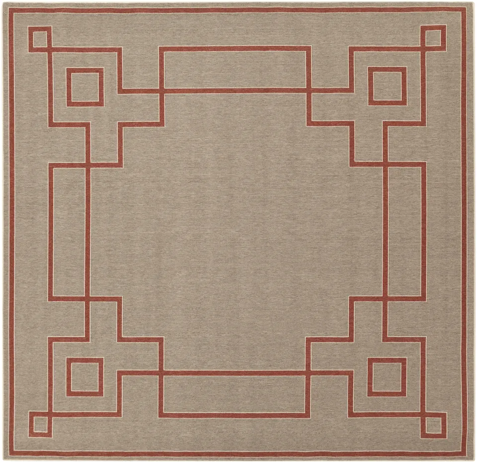 Alfresco Brown Outdoor 8'10" x 8'10" Machine Woven Rug