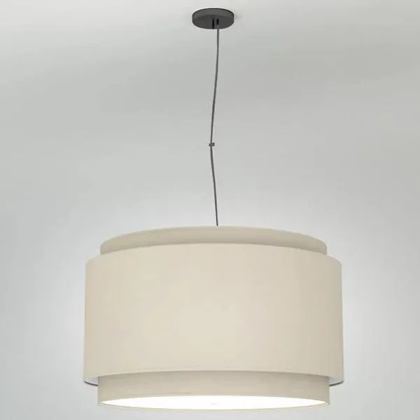 Alicia Linen Double Drum Pendant
