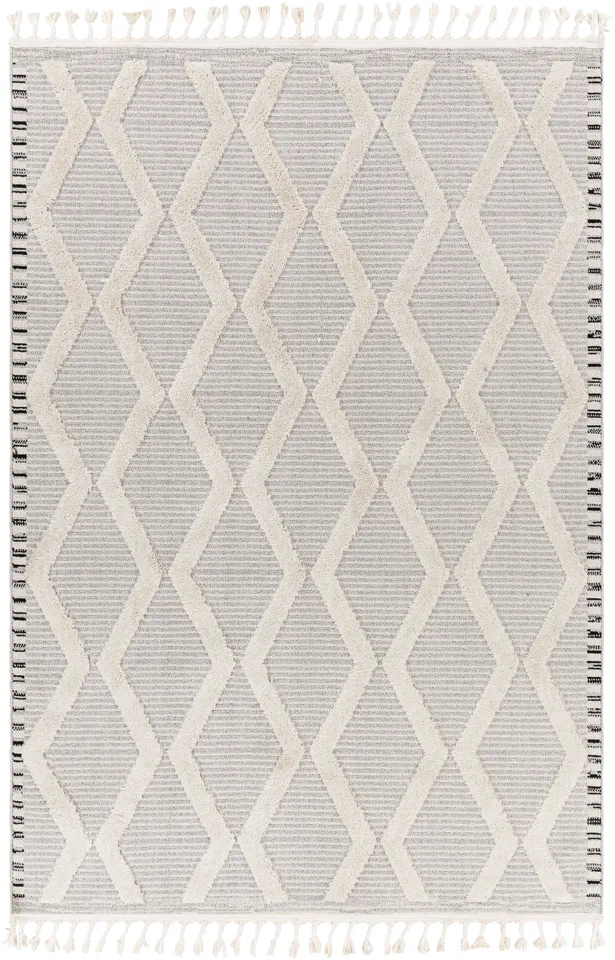 Azilal Gray Indoor 2'7" x 7'3" Machine Woven Rug