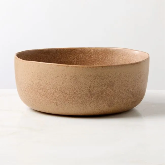 Drift Tan Serving Bowl with Reactive Glaze