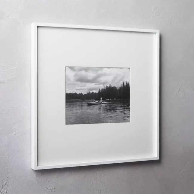 Gallery White Picture Frame with White Mat 8"x10"