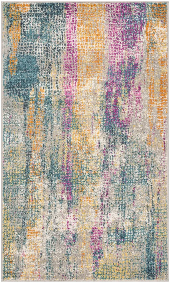 Arlo Home Woven Area Rug, MAD123C, Blue/Fuchsia,  3' X 5'