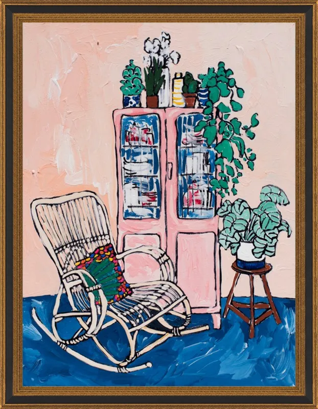 Rocking Chair In Pink Interior by Lara Lee Meintjes for Artfully Walls