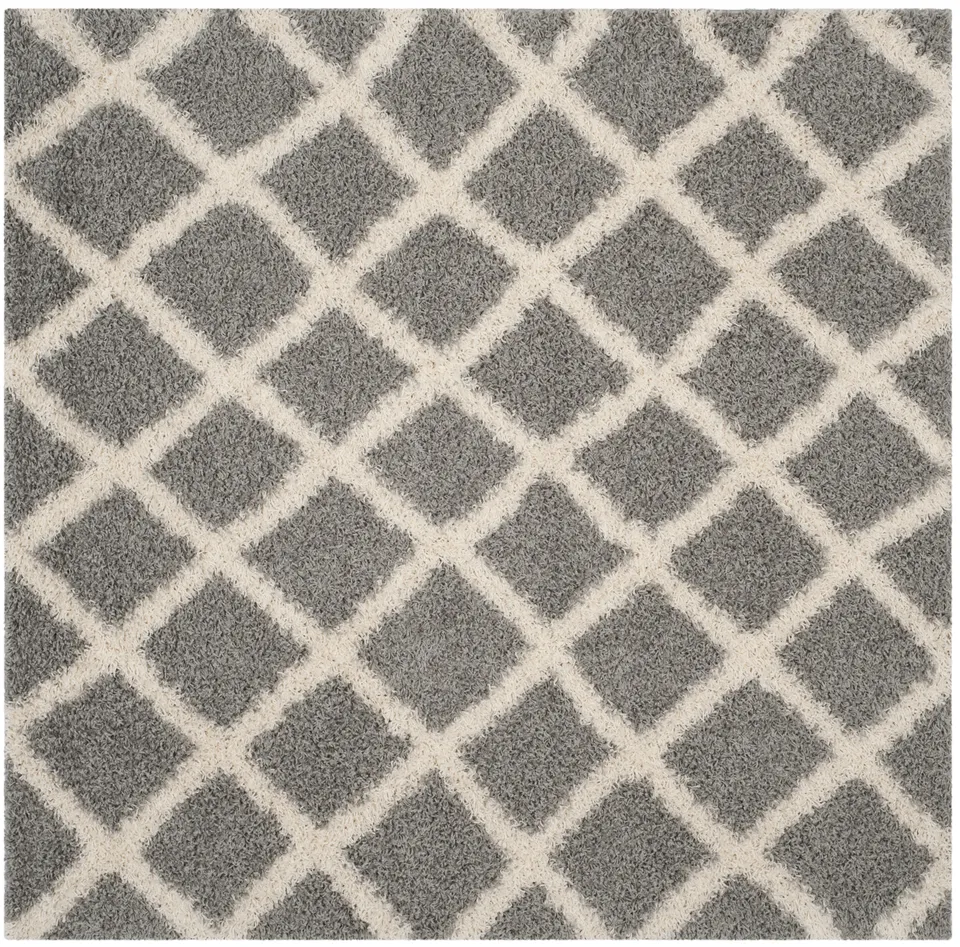 Arlo Home Woven Area Rug, SGD258G, Grey/Ivory,  6' X 6' Square