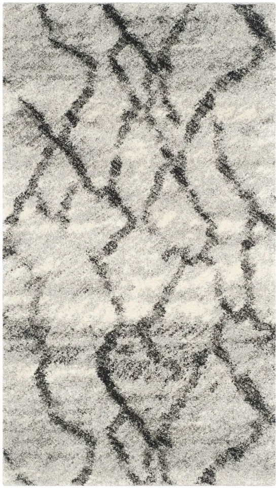 Arlo Home Woven Area Rug, RET2144-7990, Light Grey/Black,  2' 6" X 4'