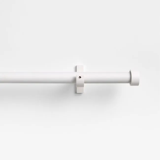Matte White 1" Circle Curtain Rod 120"-170"