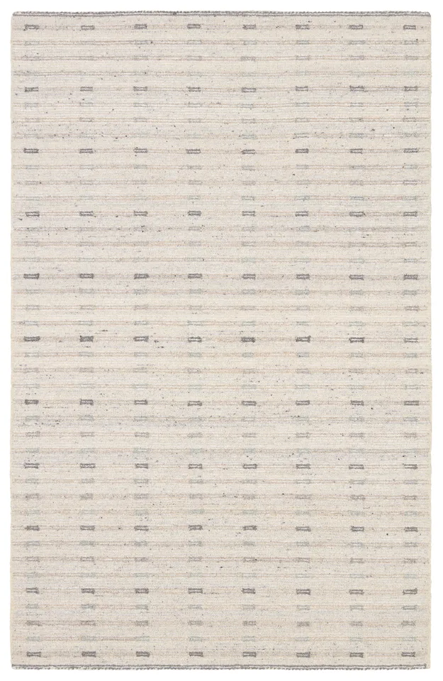 Label J Aiker FGN01 Handmade Striped Ivory and Taupe Area Rug (9'x12')