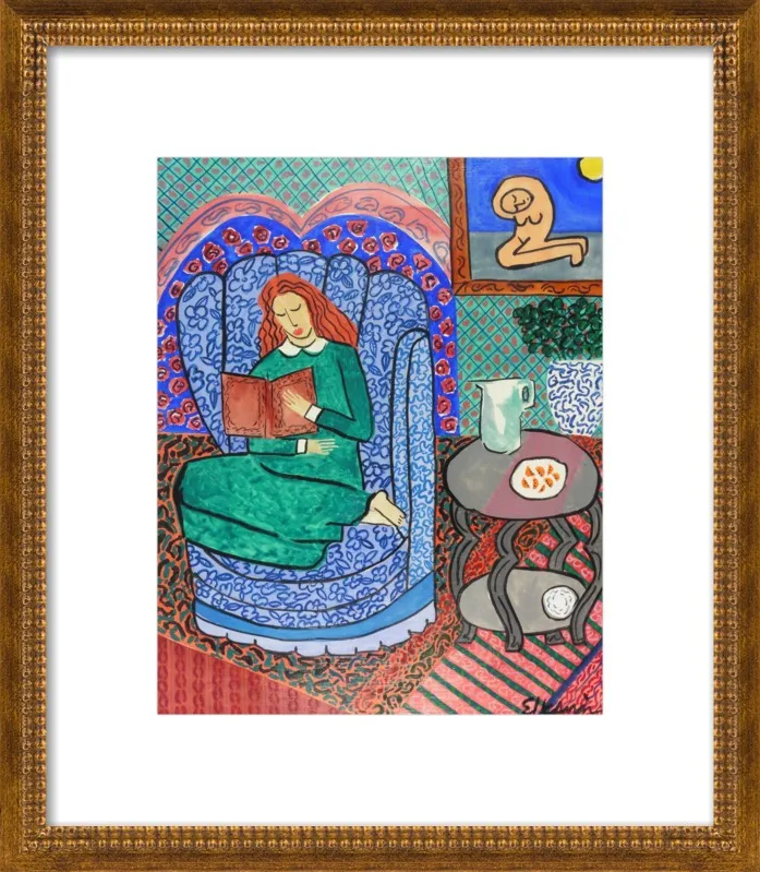 Red Headed Reader by Linda Elksnin for Artfully Walls