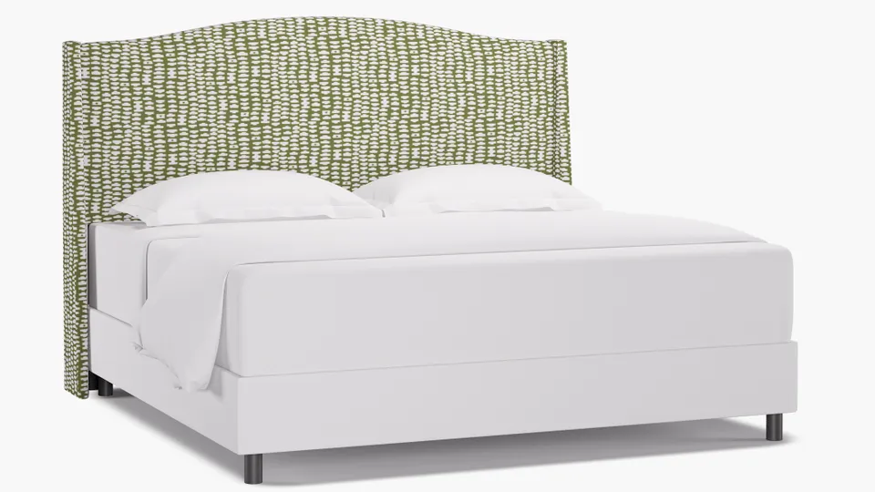 Classic Wingback Headboard, Olive Odalisque, King