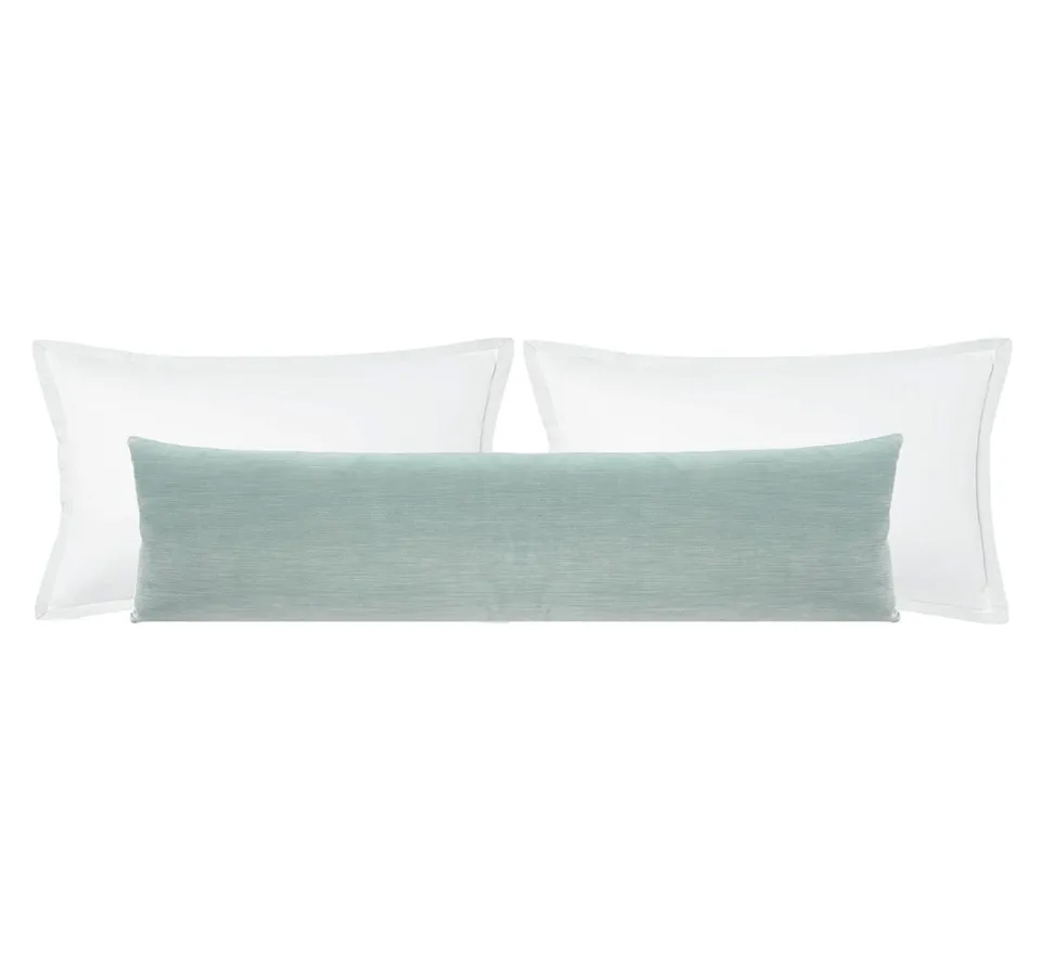 THE XL LUMBAR :: STRIE VELVET // SPA BLUE - SWATCH 4" X 4"