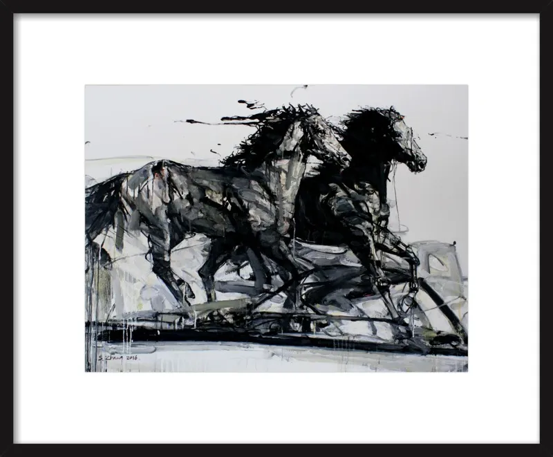 Black Stallions by Shao Y. Zhang for Artfully Walls