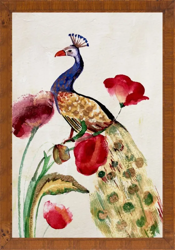 blue gold peacock by Ruti Shaashua for Artfully Walls