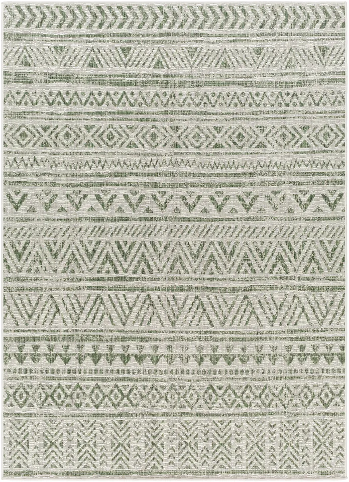 Eagean Beige Outdoor 2'7" x 10' Machine Woven Rug