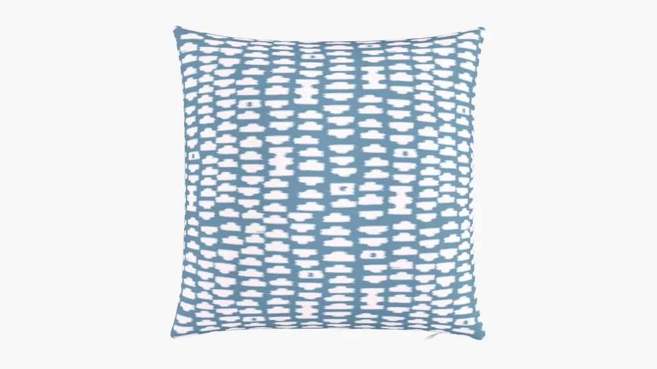 Outdoor 20" Throw Pillow, Dusty Blue Odalisque, 20" x 20"