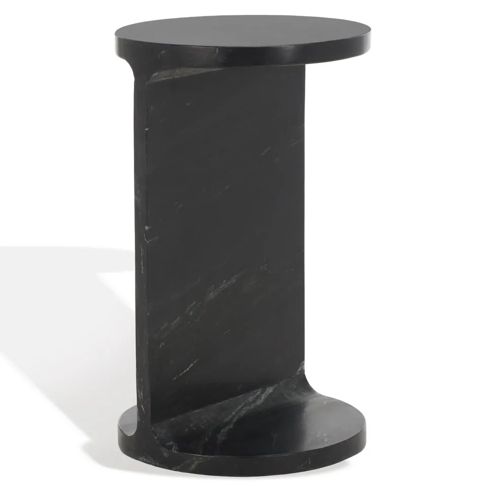 Melinda Marble "C" Accent Table - Black