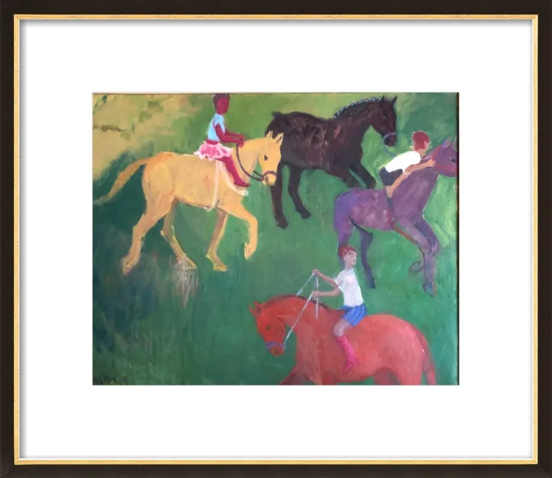 Four Horses, Three Riders by Megan Williamson for Artfully Walls